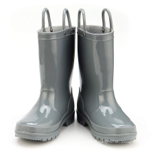 Kids New Fashion Grey Couleur imperméable Nature matériaux Bottes de pluie Easy-On Handles Chaussures